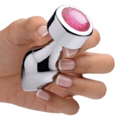 Booty Sparks Weighted Base Aluminum Plug Pink Gem-Medium